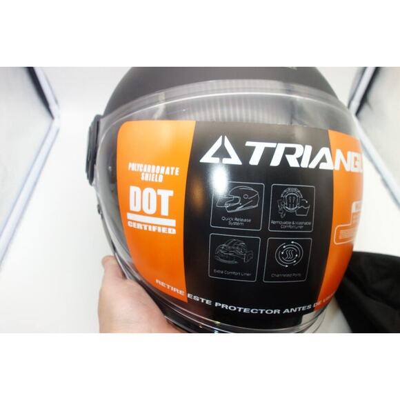 NEW TRIANGLE XXL Full Face Motorcycle Helmet Visor Sunshield Matte Black *READ* - Picture 3 of 15